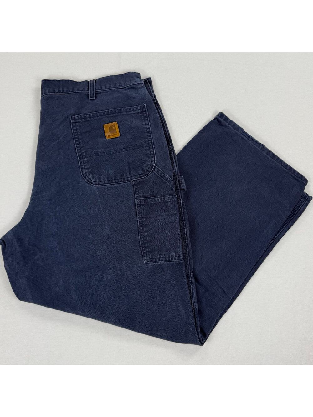 Carhartt Men's Utility Dungaree Fit Cargo Pant 40 x 30 Navy Blue